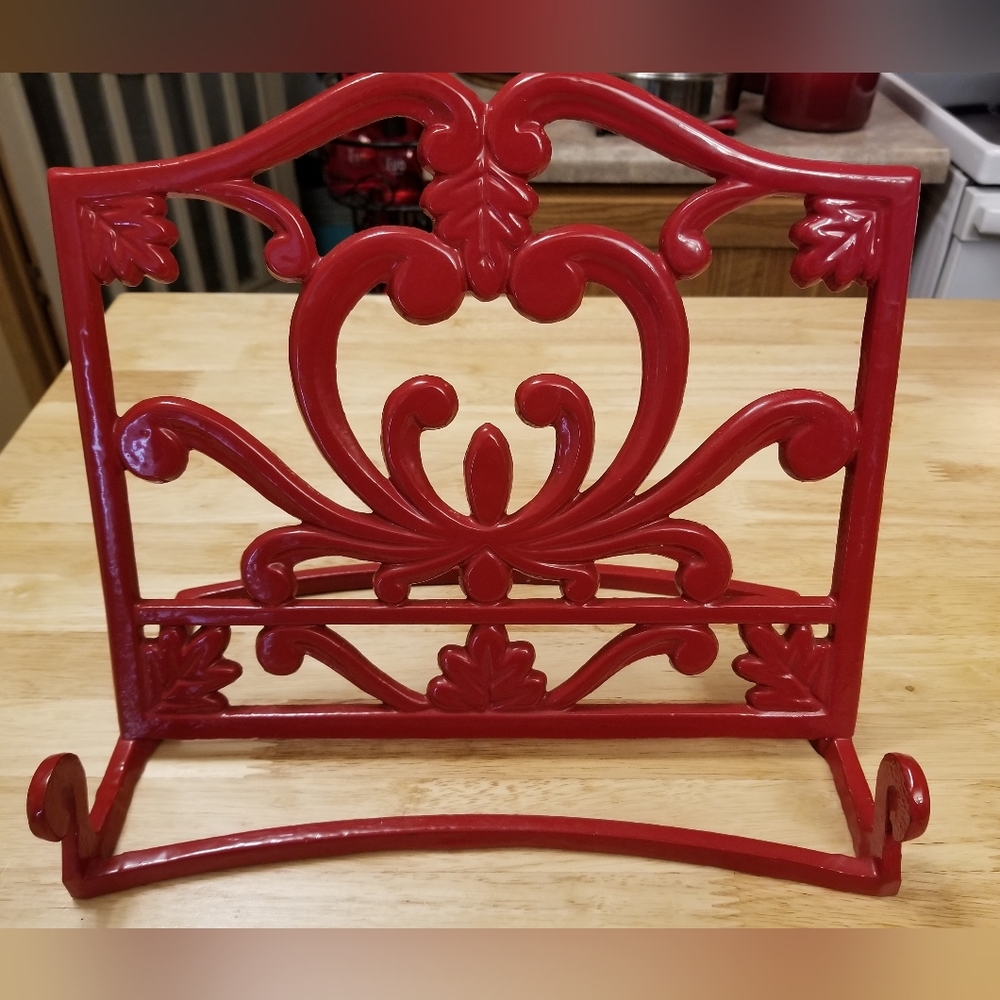Red cookbook stand